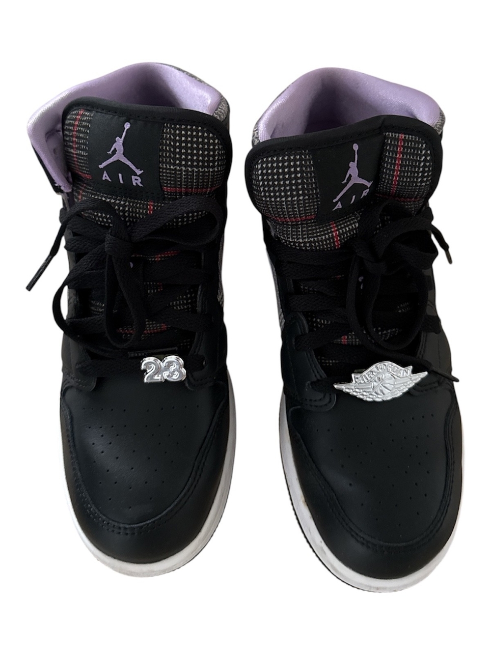 Nike Air Jordan High Top Sneakers in Black & Lavender
